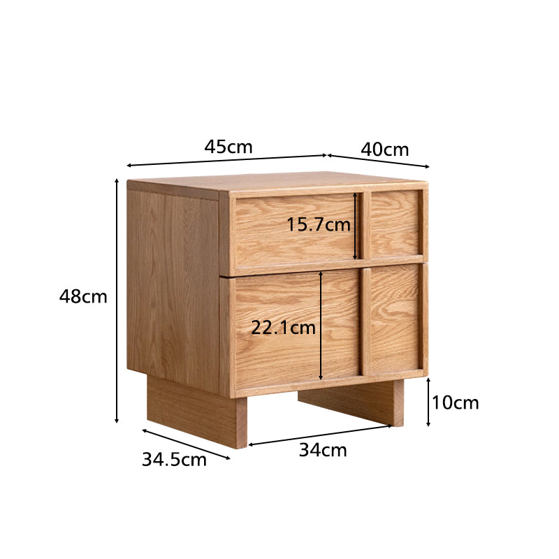 Warren solid oak bedside table with drawer in natural finish – view 7