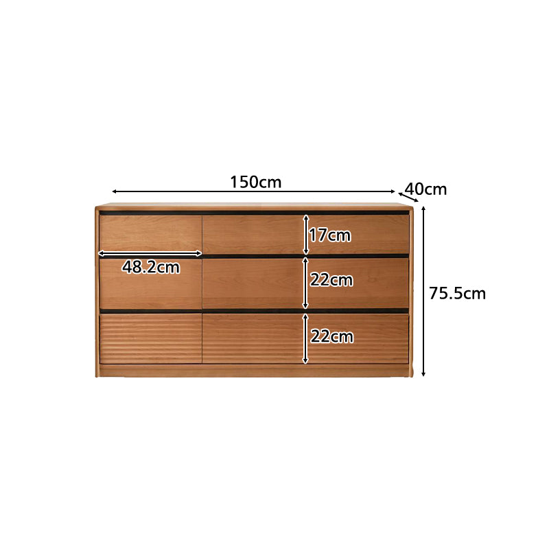 Martin Solid Cherry Wood Chest of Drawers, 9 Drawers, 150cm – view 7
