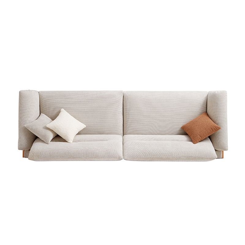 Holden 214cm/274cm/314cm FAS-Graded Solid American Oak Wood Multiple People Sofa Cotton-linen Blend Fabric