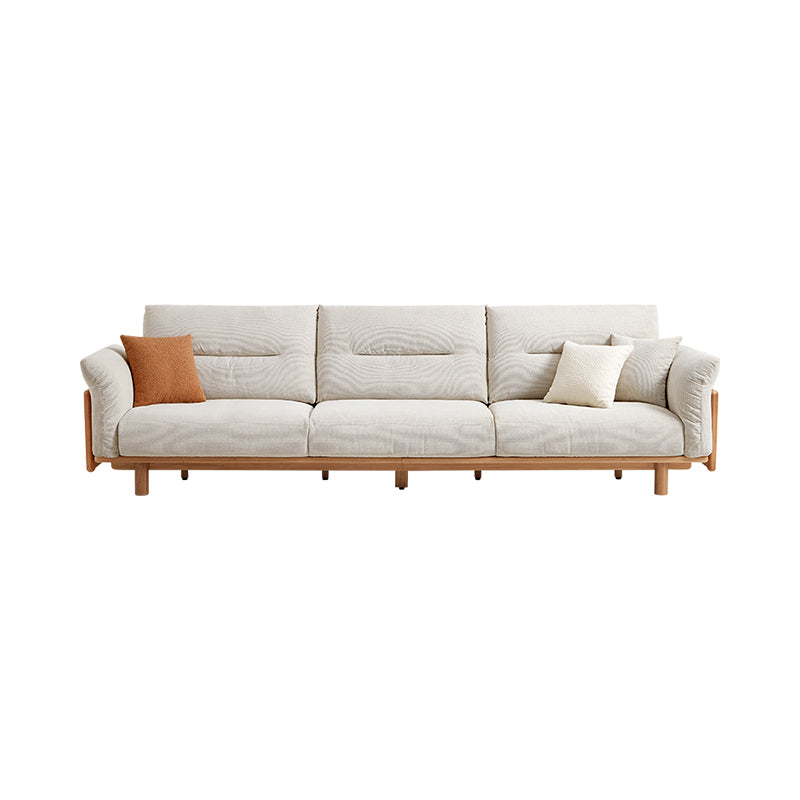 Holden 214cm/274cm/314cm FAS-Graded Solid American Oak Wood Multiple People Sofa Cotton-linen Blend Fabric