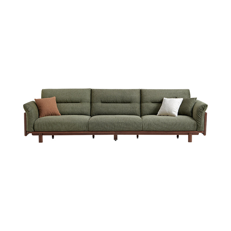 Holden 214cm/274cm/314cm FAS-Graded Solid American Oak Wood Multiple People Sofa Cotton-linen Blend Fabric