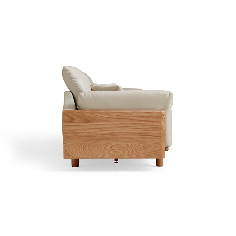 Holden 214cm/274cm/314cm FAS-Graded Solid American Oak Wood Multiple People Sofa Top-grain Leather