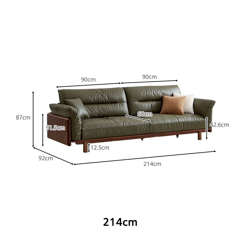 Holden 214cm/274cm/314cm FAS-Graded Solid American Oak Wood Multiple People Sofa Top-grain Leather