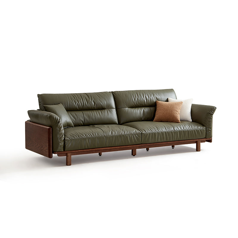 Holden 214cm/274cm/314cm FAS-Graded Solid American Oak Wood Multiple People Sofa Top-grain Leather