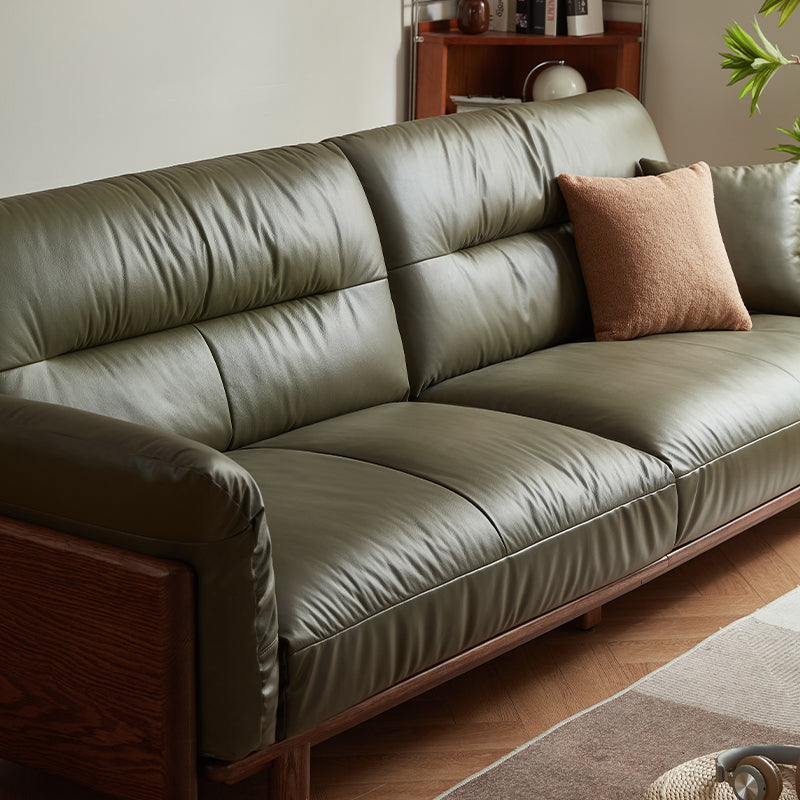 Holden 214cm/274cm/314cm FAS-Graded Solid American Oak Wood Multiple People Sofa Top-grain Leather