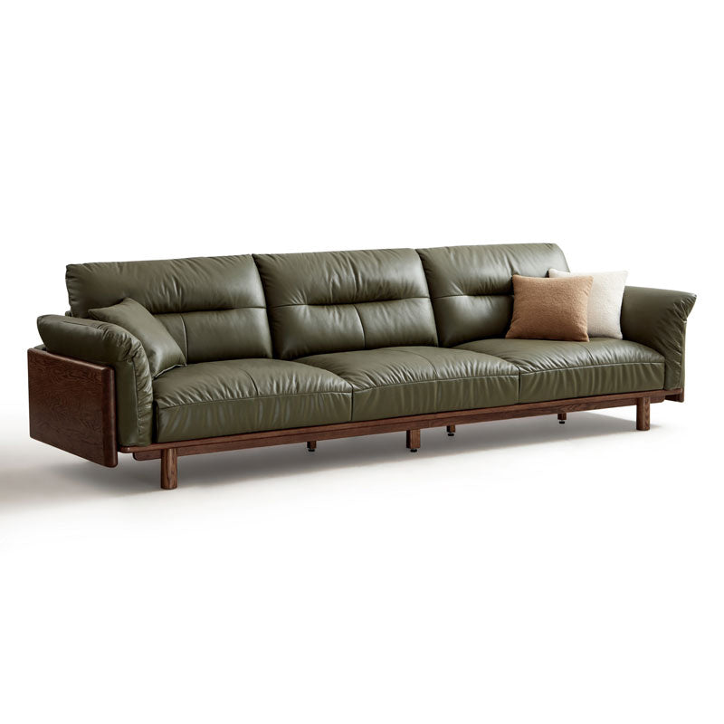 Holden 214cm/274cm/314cm FAS-Graded Solid American Oak Wood Multiple People Sofa Top-grain Leather