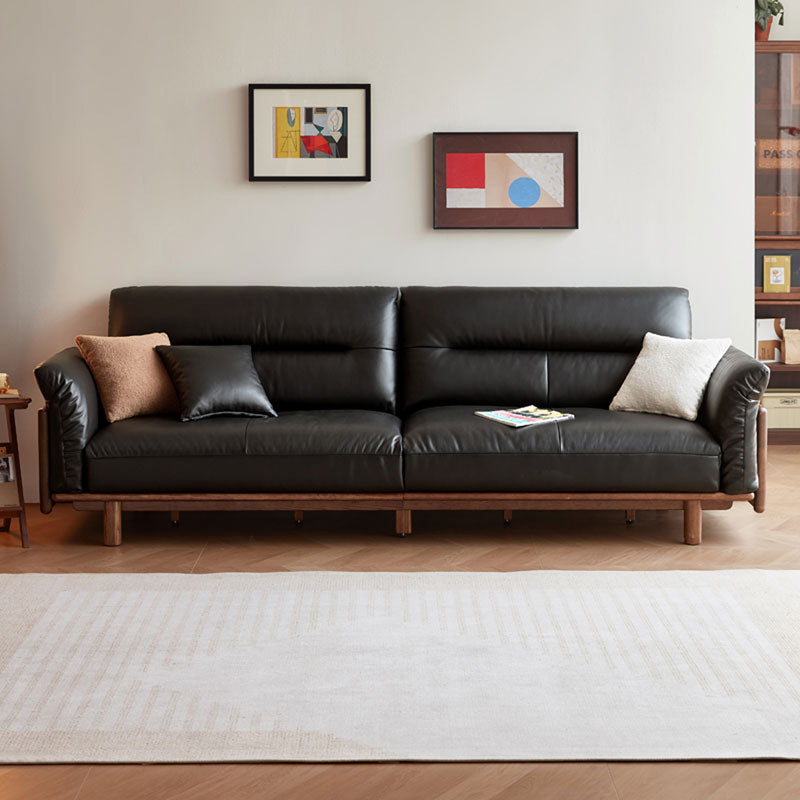 Holden 214cm/274cm/314cm FAS-Graded Solid American Oak Wood Multiple People Sofa Top-grain Leather