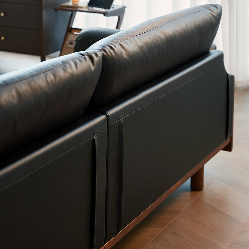 Holden 214cm/274cm/314cm FAS-Graded Solid American Oak Wood Multiple People Sofa Top-grain Leather