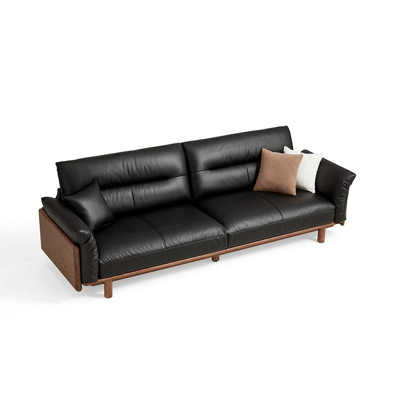 Holden 214cm/274cm/314cm FAS-Graded Solid American Oak Wood Multiple People Sofa Top-grain Leather