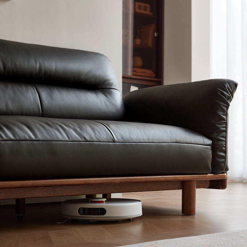 Holden 214cm/274cm/314cm FAS-Graded Solid American Oak Wood Multiple People Sofa Top-grain Leather