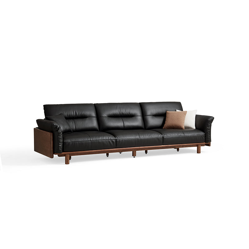 Holden 214cm/274cm/314cm FAS-Graded Solid American Oak Wood Multiple People Sofa Top-grain Leather