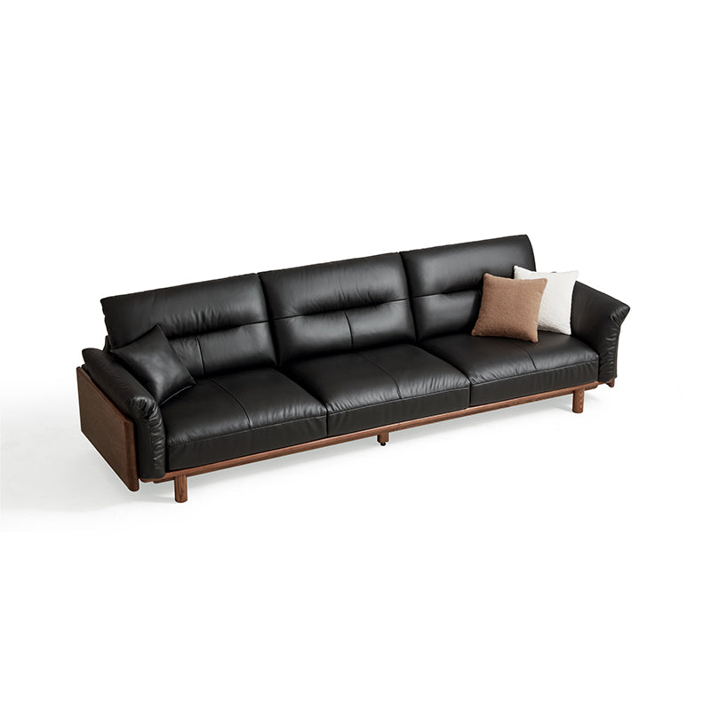 Holden 214cm/274cm/314cm FAS-Graded Solid American Oak Wood Multiple People Sofa Top-grain Leather