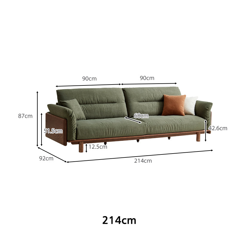 Holden 214cm/274cm/314cm FAS-Graded Solid American Oak Wood Multiple People Sofa Scratch-Resistant Fabric