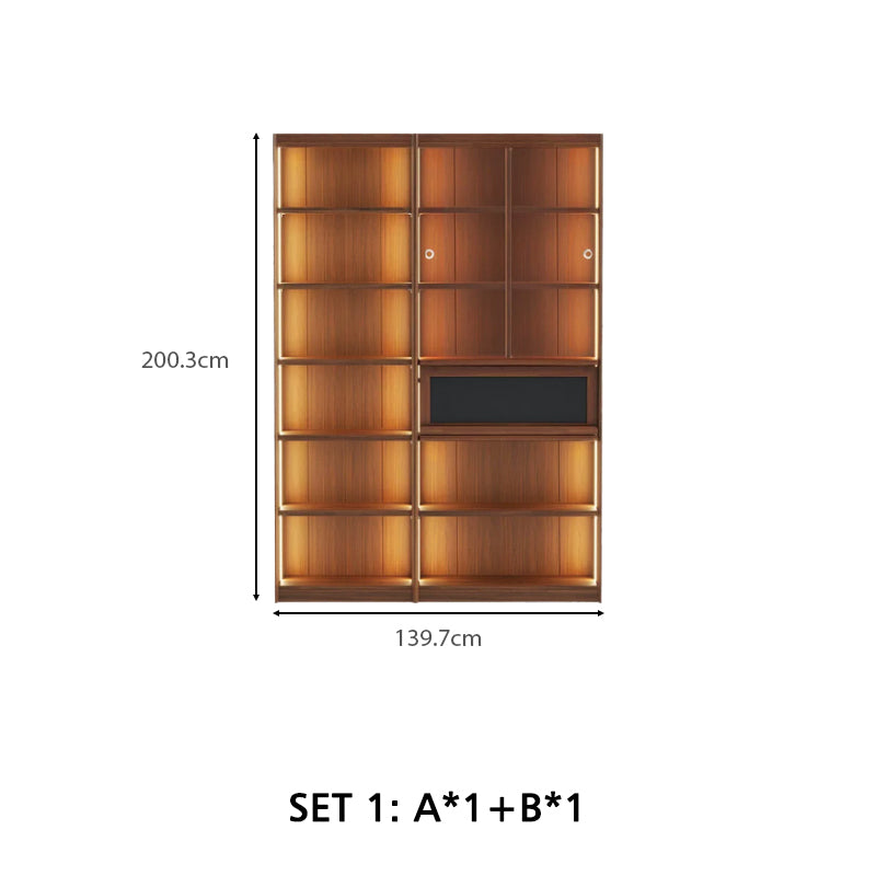 Watson Slim Bookcase 200cm, 30cm Deep, Optional LED – view 28