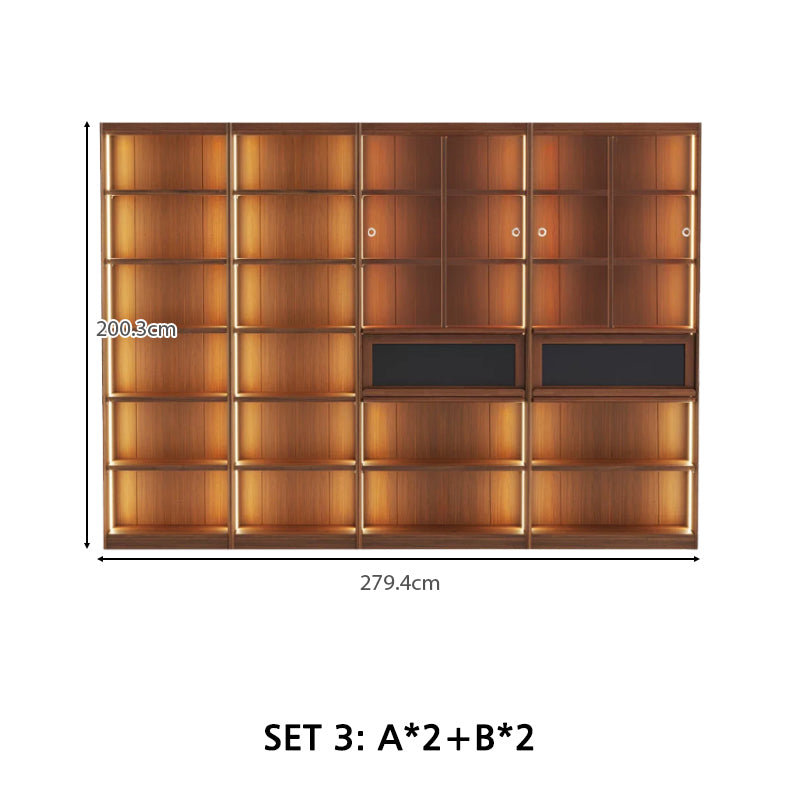 Watson Slim Bookcase 200cm, 30cm Deep, Optional LED – view 32
