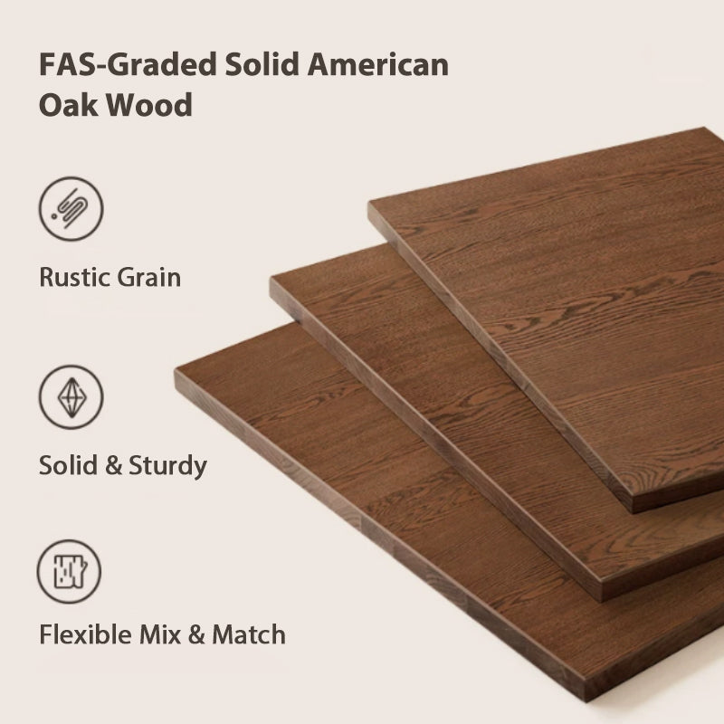 Xander 223cm/253cm/283cm FAS-Graded Solid American Oak Wood Multiple People Sofa Chenille Fabric Multiple Color
