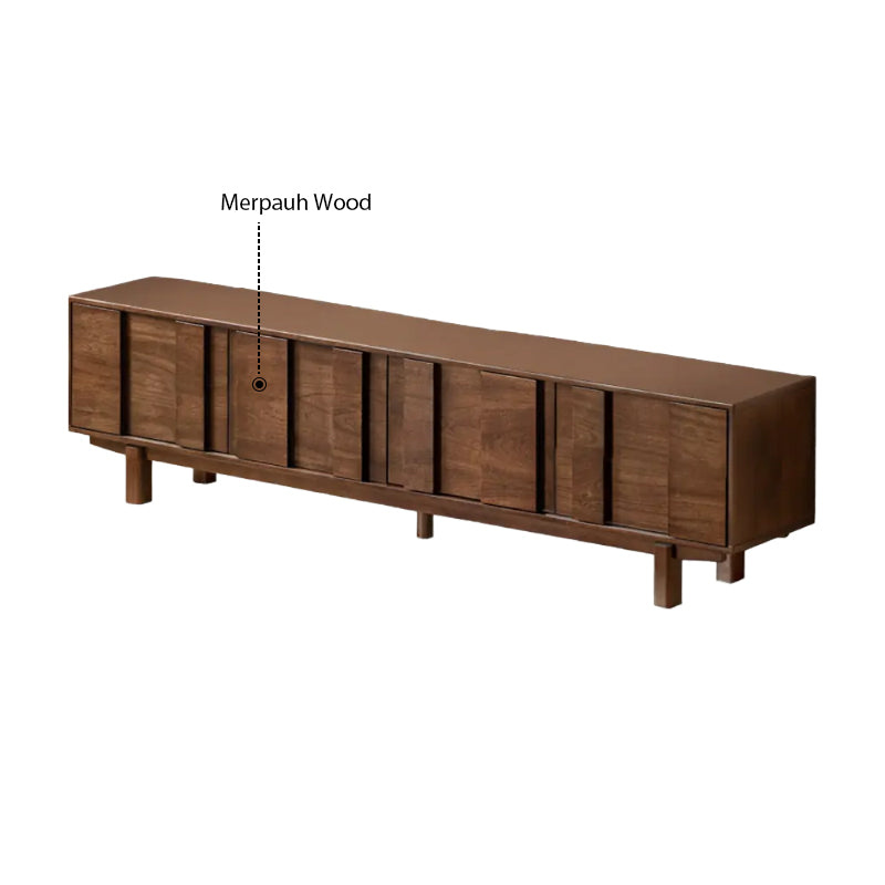 Alberta 2m/2.2m/2.4m Merpauh Wood TV Stand/Entertainment Unit For Home Walnut Color