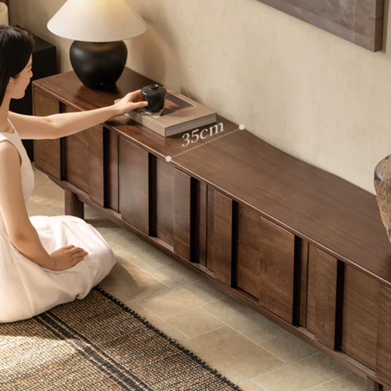 Alberta 2m/2.2m/2.4m Merpauh Wood TV Stand/Entertainment Unit For Home Walnut Color