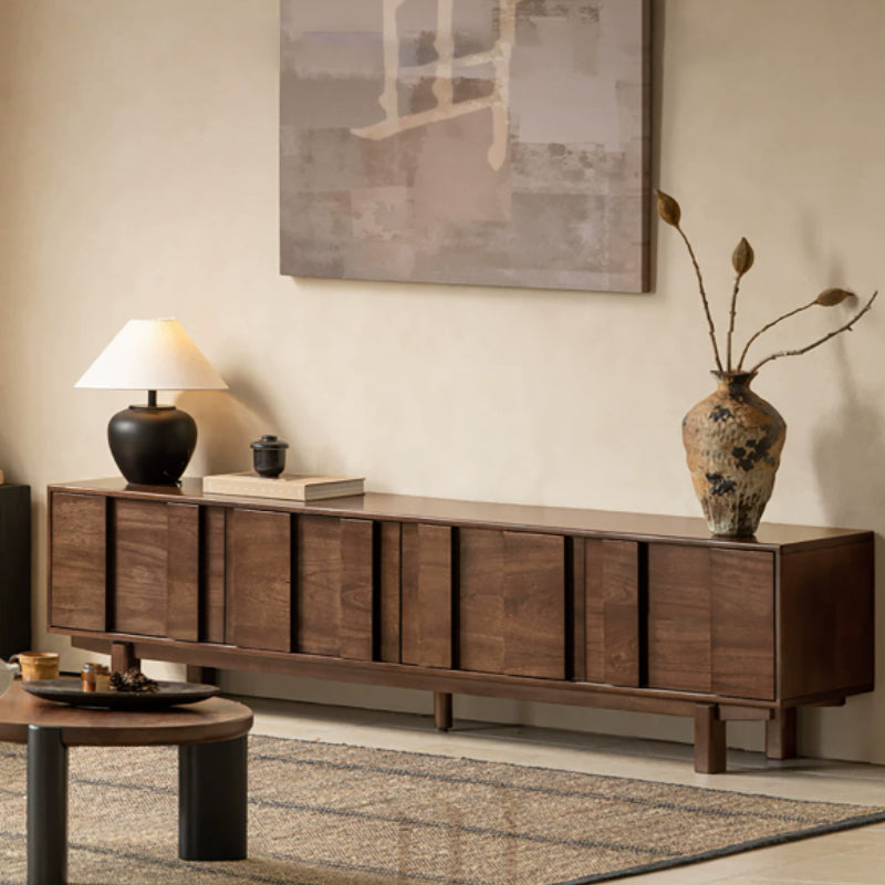 Alberta 2m/2.2m/2.4m Merpauh Wood TV Stand/Entertainment Unit For Home Walnut Color
