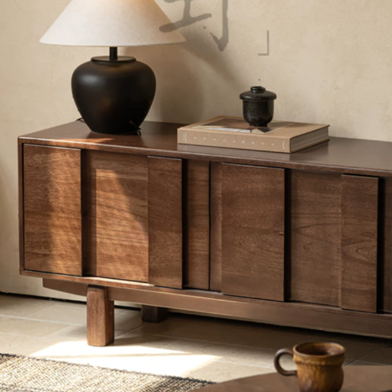 Alberta 2m/2.2m/2.4m Merpauh Wood TV Stand/Entertainment Unit For Home Walnut Color