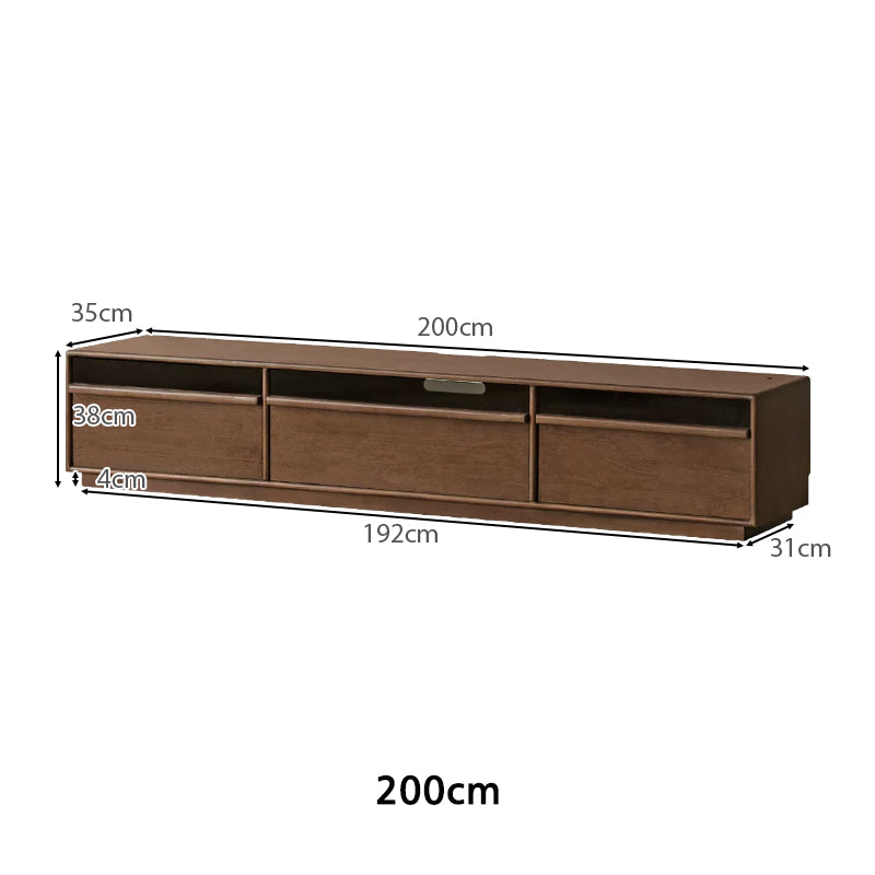 Alessia 1.8m/2m/2.2m Rubberwood TV Stand/Entertainment Unit For Home Walnut Color