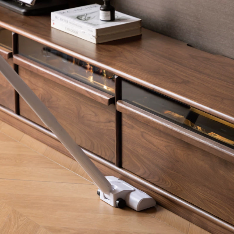 Alessia 1.8m/2m/2.2m Rubberwood TV Stand/Entertainment Unit For Home Walnut Color