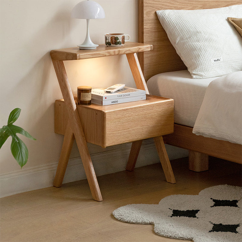 Ralph Solid American Oak Bedside Table