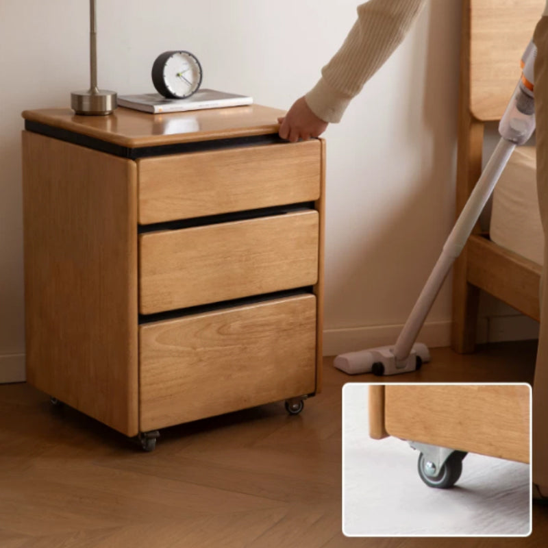 Amaris 45cm Rubberwood Left-opening Adjustable Side Table/Bedside Table/Nightstand with Drawer For Bedroom