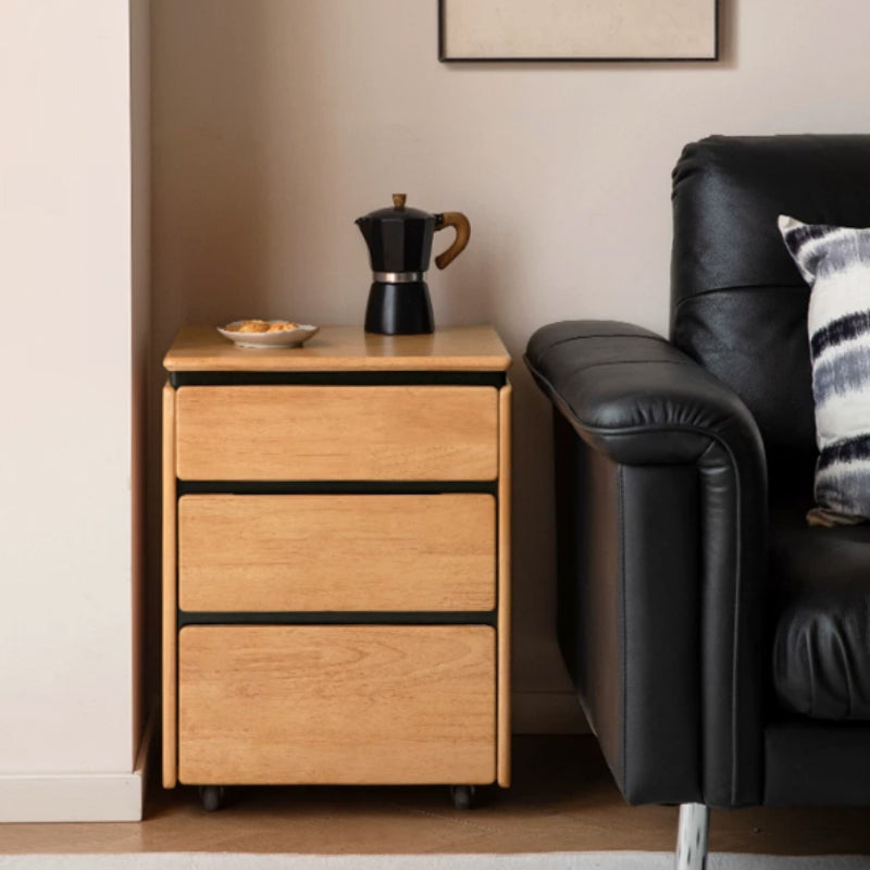 Amaris 45cm Rubberwood Left-opening Adjustable Side Table/Bedside Table/Nightstand with Drawer For Bedroom