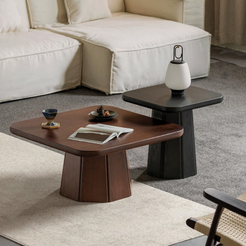 Aldo Solid Golden‑flower Pear Wood/Fraxinus Mandshurica Wood Coffee Table/Side Table Set