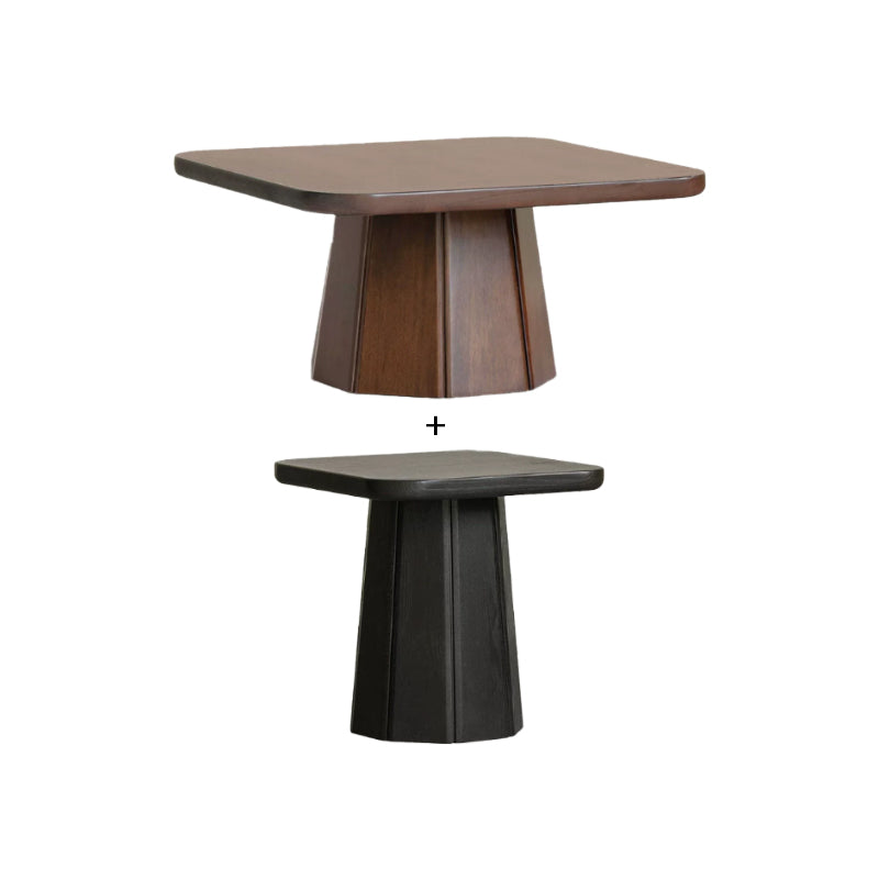 Aldo Solid Golden‑flower Pear Wood/Fraxinus Mandshurica Wood Coffee Table/Side Table Set