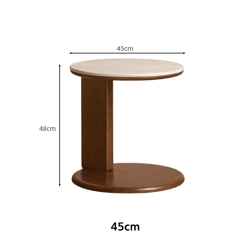 Alessandra Rubberwood Round Coffee Table/Side Table Set With Ceramic Multiple Color