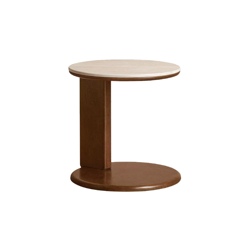 Alessandra Rubberwood Round Coffee Table/Side Table Set With Ceramic Multiple Color