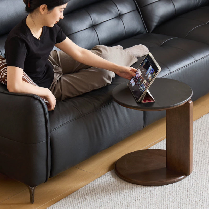Alessandra Rubberwood Round Coffee Table/Side Table Set With Ceramic Multiple Color