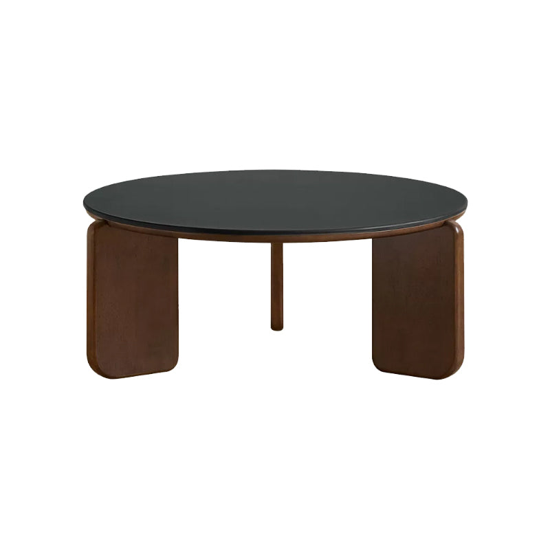 Alessandra Rubberwood Round Coffee Table/Side Table Set With Ceramic Multiple Color