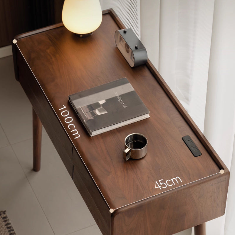 Charlene FAS-Graded Solid Black Walnut Wood/American Oak Wood Dressing Table/Bedroom Vanity Table with Drawer