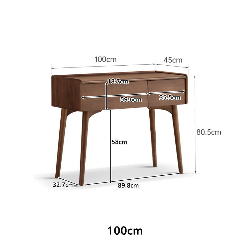 Charlene FAS-Graded Solid Black Walnut Wood/American Oak Wood Dressing Table/Bedroom Vanity Table with Drawer