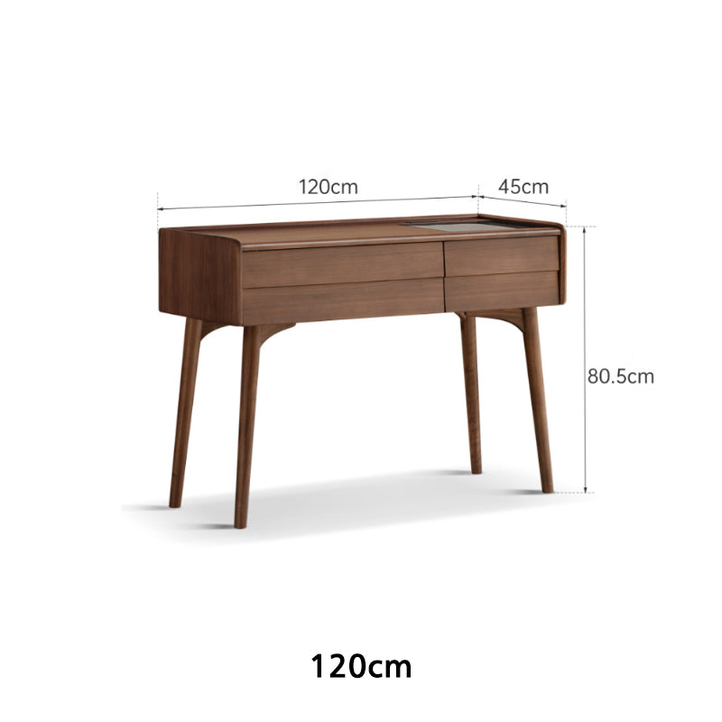 Charlene FAS-Graded Solid Black Walnut Wood/American Oak Wood Dressing Table/Bedroom Vanity Table with Drawer