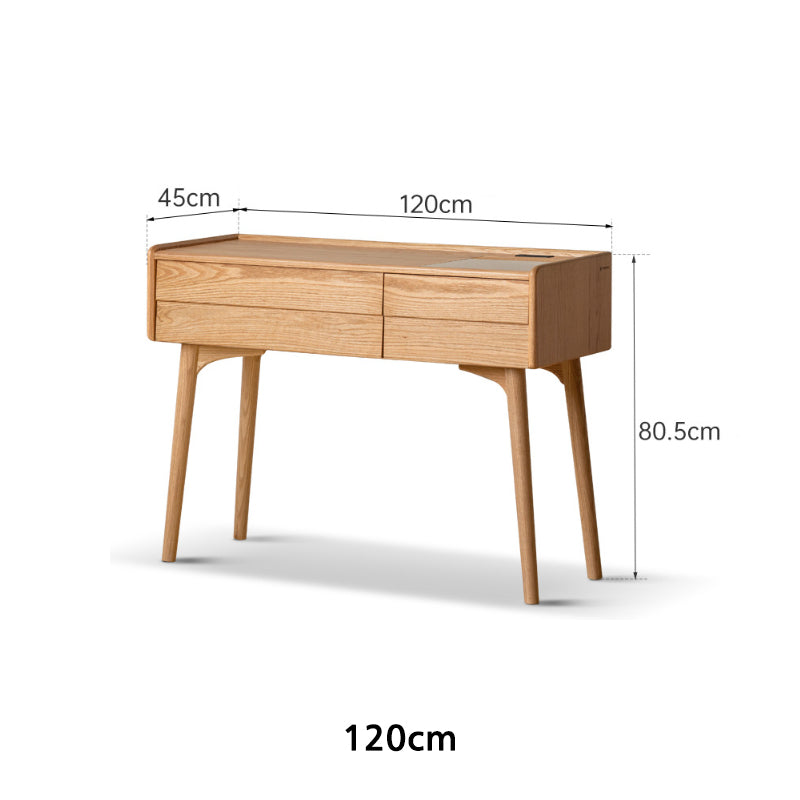 Charlene FAS-Graded Solid Black Walnut Wood/American Oak Wood Dressing Table/Bedroom Vanity Table with Drawer