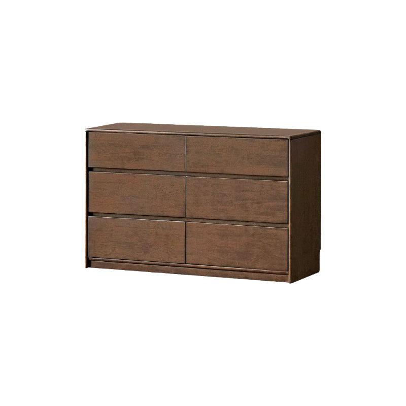 Alecto 120cm Rubberwood Multi-Drawer Bedside Storage Cabinet for Home Walnut Color