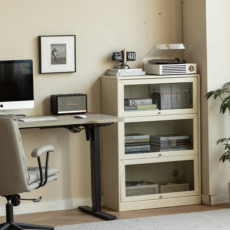 Jared Solid Oak Bookcase with Light 75cm, 3 Heights – view 9