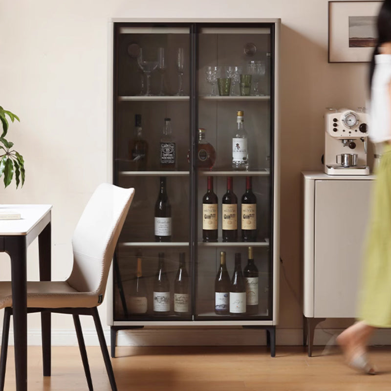 Kyle Solid Timber Wine Cabinet 157cm, Glass Door