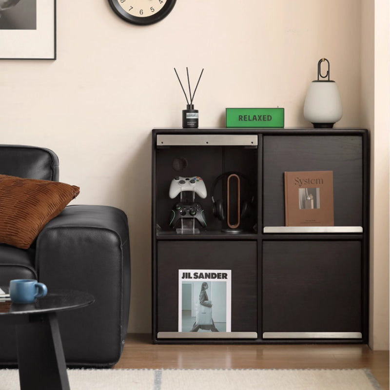 Leah Black Oak Storage Cabinet 86cm or 128cm, Doors – view 8