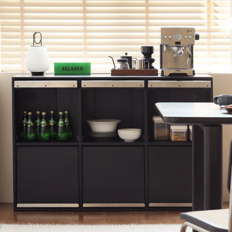 Leah Black Oak Storage Cabinet 86cm or 128cm, Doors – view 2