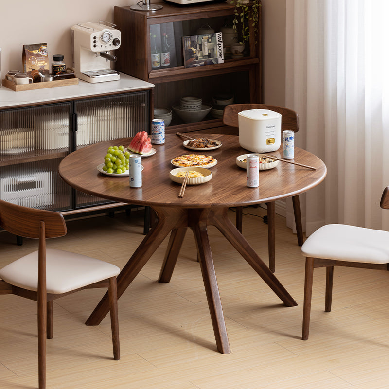 Fallon 110cm/120cm/130cm FAS-Graded Solid Black Walnut Wood Round Dining Table For Home