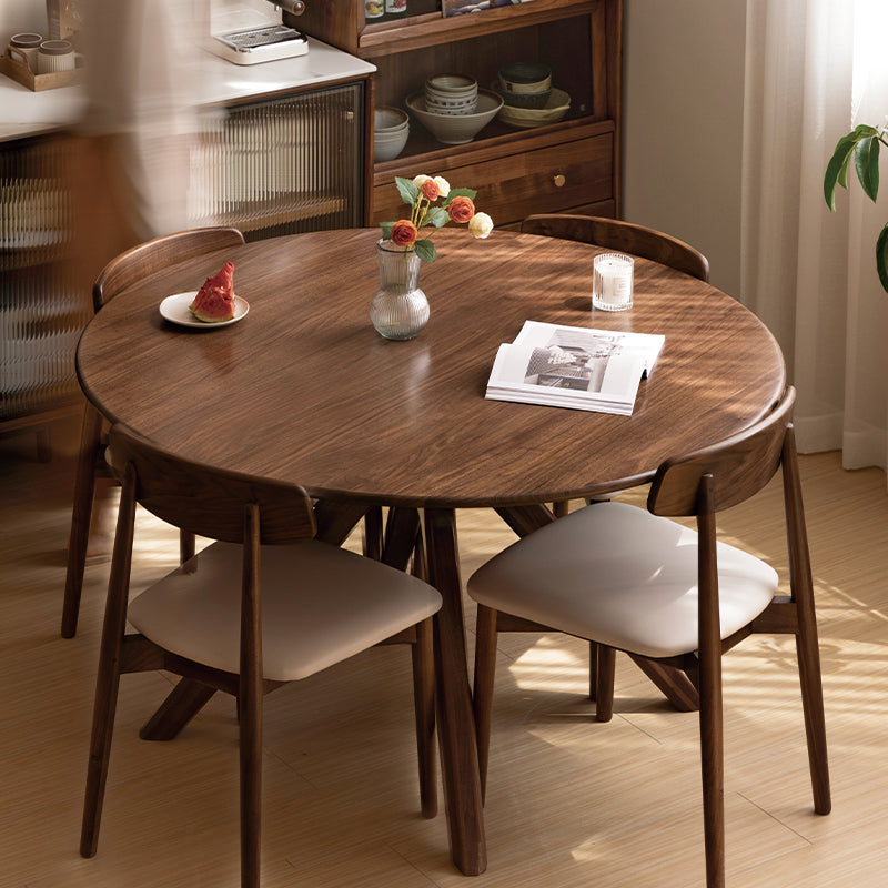 Fallon 110cm/120cm/130cm FAS-Graded Solid Black Walnut Wood Round Dining Table For Home
