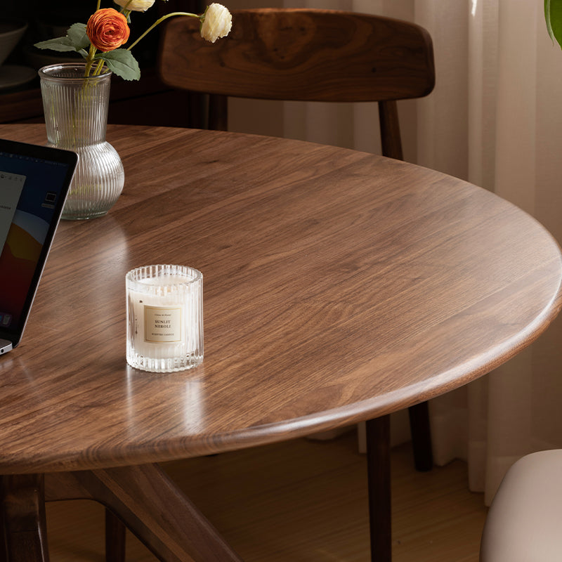 Fallon 110cm/120cm/130cm FAS-Graded Solid Black Walnut Wood Round Dining Table For Home