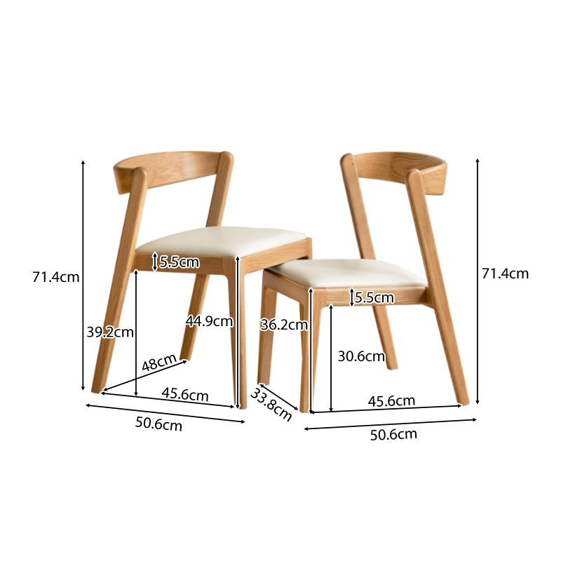 Rayna 60cm FAS-Graded Solid American Oak Wood Square Dining Table Set With Ceramic/Chair Natural Wood Color