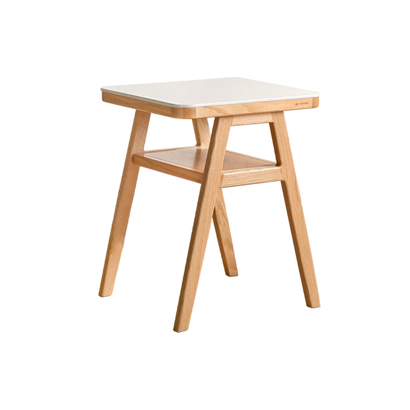 Rayna 60cm FAS-Graded Solid American Oak Wood Square Dining Table Set With Ceramic/Chair Natural Wood Color