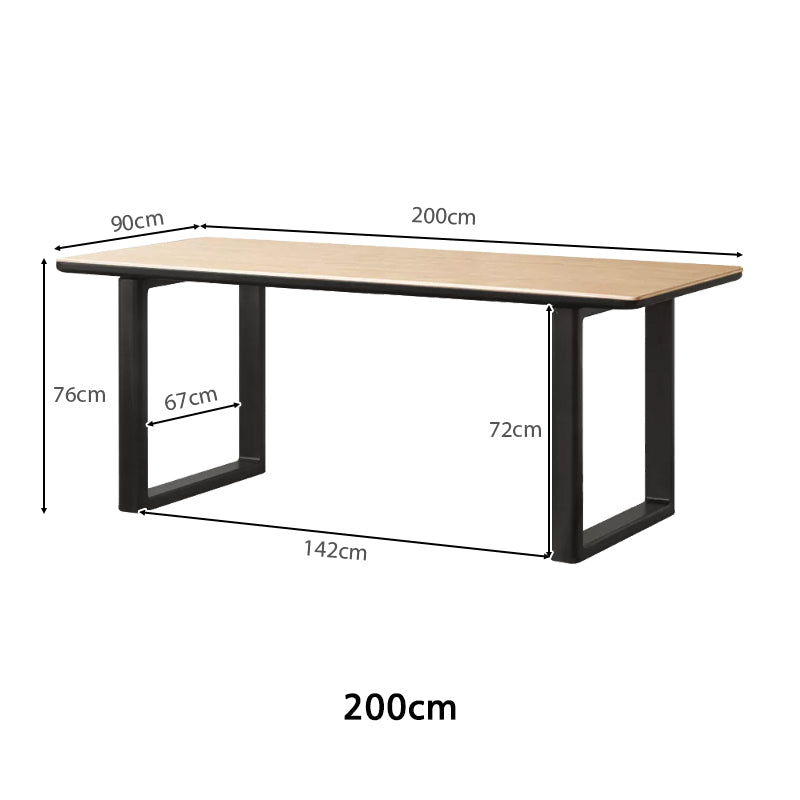 Alyssa 140cm/160cm/180cm/200cm FAS-Graded Solid American Oak Wood Dining Table With Ceramic for Home Black Color